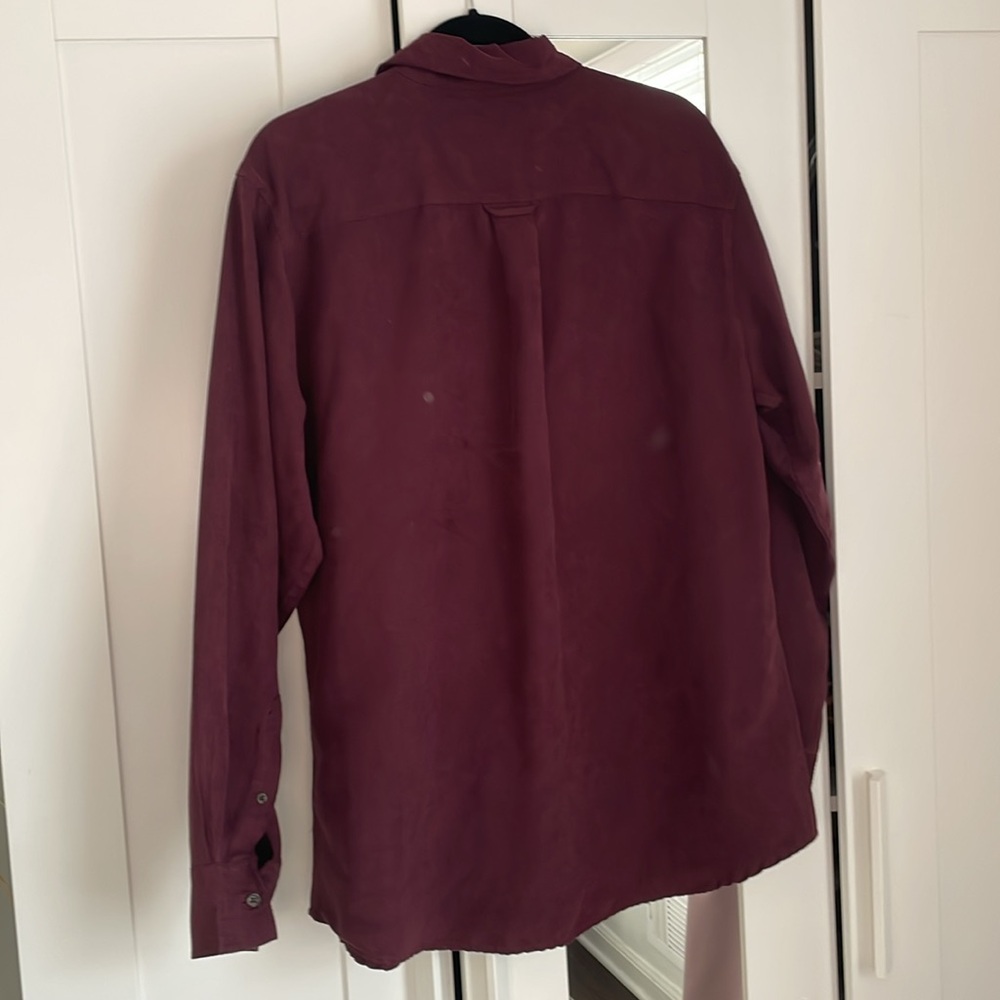Red suede button down - Picture 3 of 3